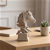 Busto di Cavallo Decorativo Scultura in Resina Compatto per Libreria, Ingresso