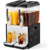 VEVOR Dispenser Bevande Fredde Commerciale 2 Serbatoi 2x12 L Acciaio Inox | Distributore da Banco, Temperatura di Raffreddamento da 7℃ a 12℃, Succhi di Frutta, Tè Freddo, Ristorante, Hotel, Catering