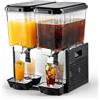 VEVOR Dispenser Bevande Fredde Commerciale 2 Serbatoi 2x18 L Acciaio Inox | Distributore da Banco, Temperatura di Raffreddamento da 7℃ a 12℃, Succhi di Frutta, Tè Freddo, Ristorante, Hotel, Catering