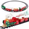 deAO Treno Classico con Luci e Suoni Set Natalizio di Binari | Trenino Natalizio Elettrico per Bambini, Locomotiva e 3 Carri Treno di Gioco Elettronico per Bambini Decorazioni Natalizie