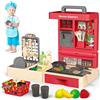 deAO Cucina Giocattolo per Bambini, 48 Pezzi Accessori da Cucina | Fai Finta di Giocare a Giocattoli da Cucina per i Più Piccoli,Mini Valigia,Regalo per Ragazzi Ragazze età 3 4 5 6 7 8