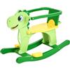 FUNLIO Cavallo a dondolo in legno Dinosauro 0,5-3 anni, con recinzione e schienale rimovibili, cavallo a dondolo per bambini facile da assemblare, certificato CPC - Verde