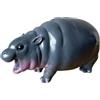 Funny Moodeng Moo Deng Toy | Statua di ippopotamo pigmeo rimbalzante, statuetta in resina, piccola scultura portatile da tavolo per libreria, camera da letto