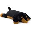 MorisMos Peluche a forma di bassotto da 100 cm, peluche a forma di cane da coccolare, cuscino per il corpo da coccolare sul letto o sul divano, per bambini, bambine e adulti (nero)