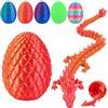 Tantanbear Uovo di Drago Stampato in 3D, Drago Articolato in Cristallo da 30 cm con Giunti Flessibili, Fidget Giocattolo Regalo per Bambini e Adulti, Rosso Laser