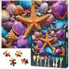 TISHIRON Puzzle colorato a conchiglia, 1000 pezzi, stelle marine su blu, 50 x 70 cm, decorazione marina per casa, puzzle relax per adulti
