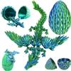 Joycabin Uovo di drago stampato 3D con drago, drago mistico di cristallo nelle ali, giocattolo fidget stampato 3D per bambini, amici, colleghi, compleanno, Halloween, Natale, Pasqua, decorazione (blu
