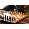 Sunrise Chess & Games German Staunton da torneo n° 5 | Cassetta pieghevole 49 cm, caselle 50 mm, re 90 mm, pezzi in bosso e acacia ebanizzata