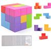 Ulikey Giocattoli Magic Cubes, Cubo Puzzle, 3D Puzzle Puzzle di Costruzione Building Blocks Giocattolo 7 Bricks e 54 Carte Brainteaser Puzzle per Adulti, Antistress, Puzzle educativi (Macaron)