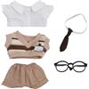 niannyyhouse Set uniforme per bambola di peluche da 10-15 cm, compatibile con bambola Labubu da 17 cm (marrone)
