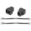 Pomoflexi 2 Pezzi RJ11 Telefonico Splitter da 15 cm 6P4C 2 Porte Telefonico Adattatore Splitter Durevole