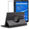 ebestStar - Cover per Lenovo Tab M10 HD 10.1 (Gen 2, TB-X306F), Custodia Protezione Rotazione 360, Pelle PU, Nero + Vetro Temperato