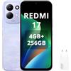 XIAOMI REDMI 17,Smartphone 4G+256GB,Helio G91-Ultra processore,display da 6,9 120Hz,Batteria da 7500mAh,Doppia fotocamera posteriore 50MP,Viola,Con caricatore da 45W
