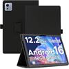 AKNICI Custodia Cover per Easerush P12PLUS Tablet 12.2 Pollici, Pelle PU Cover Custodia Protettiva con Cinghia di Sicurezza e Magnete e Funzione di Supporto