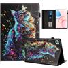 Rostsant Custodia per Honor Pad 10 12.1 Pollici Cover Libro Stand Funzione Slot per Carte Libro Cover Tablet Protettiva per Honor Pad 10 12.1 Pollici Nota musicale gatto
