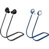 AIYAAIYA Cinturino anti-smarrimento per Galaxy Buds 2 Pro (2022): AIYAAIYA Accessori per Cordino in Silicone Sportivo Compatibile con Samsung Auricolari Bluetooth Wireless Corda per il collo (Nero+Blu)