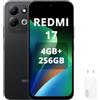 XIAOMI REDMI 17,Smartphone 4G+256GB,Helio G91-Ultra processore,display da 6,9 120Hz,Batteria da 7500mAh,Doppia fotocamera posteriore 50MP,Nero,Con caricatore da 45W