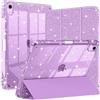 YeaQuelior Custodia per iPad Air 11 M4/M3/M2 & iPad Air 5a/4a Gen, Viola | con Portapenne, Cover Sottile Scintillante Carina per Bambini e Ragazze