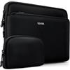 NPUOLS Kit Custodia per 15,6 Pollici Laptop, Tasca Frontale a Cerniera a L | Borsa Leggera per 15 zoll Notebook Lenovo Thinkpad Ideapad HP ASUS Acer Dell Samsung MacBook Pro 16 M5-M1, Nero