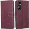 RankOne Cover per Samsung Galaxy A05s (6.7 Inches), Custodia Flip Pelle Portafoglio, Magnetica Libro Bumper Cover Case - Rosso