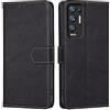 RankOne Cover per OPPO Find X3 Neo (6.55 Inches), Custodia Flip Pelle Portafoglio, Magnetica Libro Bumper Cover Case - Nero