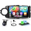 VECHTEL Autoradio 9 Bluetooth per Toyota Yaris Grmn 2012-2017 wireless Carplay Android Auto, EQ, WiFi GPS, Mirror Link, radio FM 2 Din