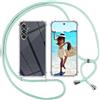 ISOI Cover con Cordino per Samsung Galaxy A54 5G, Custodia Trasparente con Collana Tracolla Laccio Collo Ultra Sottile Morbido TPU Silicone Antiurto AntiGraffio Case, Verde