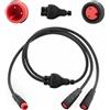 VISSQH connettore di Prolunga splitter a Y a 2 Pin Ebike,Cavo Spina Femmina e Maschio 1 a 2 Connettore Impermeabile a 2 Pin
