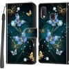 Haninsuze Cover per Samsung Galaxy A20e, Portafoglio PU Pelle, farfalla | Interno TPU Antiurto, Anti-Graffio, Fessura per Schede, Supporto Stand, Design Libro, Flip