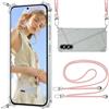 ISOI Cover Trasparente con Cordino compatibile con Samsung Galaxy A56 5G, Regolabile e Rimovibile Collana Tracolla Laccio Collo, Custodia per Telefono in Silicone TPU Morbido Antiurto - Rosa