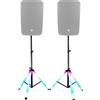 SHARD-LAB Stativi Casse Acustiche con LED Multicolore, Treppiede Standard per Altoparlanti, Base Illuminata RGB, supporti Regolabile 180 cm, Set da 2 Pezzi