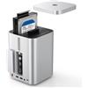Yottamaster 2 Bay 10Gbps RAID Case per Disco Rigido, USB-C 10Gbps per 2,5/3,5 SATA HDD/SSD + M.2 NVMe/SATA, Fino a 56TB, Hub USB, Lettore SD/TF, Case in Alluminio con Ventola (Senza Disco)