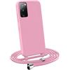 MyGadget Cover per Samsung Galaxy S20 FE - Custodia con Corda - Case con Cordino Opaca Antiurto | Bumper con Laccio | Tracolla - Practical Stylish - Rosa