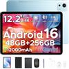 Easerush P12PLUS 2400*1600 2.4K Tablet Android 16 Tablet 12.2 Pollici in Offerta, 48GB+256 GB/2TB TF,T7300 Octa-Core,12000mAh/Gemini AI/WidevineL1/ WiFi5/ BT 5.4/ 4 Altoparlanti ,Metallo Ultrasottile 7.6mm-Blu