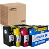 Aomya 4 confezioni 933XL 932XL cartuccia d'inchiostro compatibile per HP 933 932 XL serbatoio d'inchiostro per HP OfficeJet 6100 6600 6700 7610 7612 7510 7110 stampanti nero ciano magenta giallo