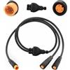 VISSQH connettore di Prolunga splitter a Y a 3 Pin Ebike,Cavo Spina Femmina e Maschio 1 a 2 Connettore Impermeabile a 3 Pin