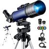 BEBANG Telescopio Astronomico Kit Completo Pro 400/70 Lunetta HD Portatile Potente per Bambini e Adulti Principianti con Istruzione in Francese