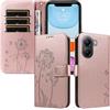 XINNI Custodia per Xiaomi Poco X7 PRO | Tarassaco Farfalla Goffrato PU Pelle Portafoglio Copertura