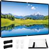 AXVRAV Proiettore di tela da 120 pollici, pieghevole e ispessito HD, 16:9, portatile per home theater, ufficio, scuola e campeggio con ganci e corde per un facile montaggio