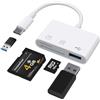 Wanme Lettore di schede di memoria SD 2.0, lettore di schede 3 in 1 USB-C a SD Micro SD MS CF, adattatore per iPad, iPhone 15, MacBook Pro/Air, Chromebook Samsung Galaxy S20/S21 (bianco 3in 1 con USB)