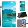 KENHONER Custodia per Samsung Galaxy A21s, Barca | Portafoglio Pelle PU, Magnetica, Resistente Agli Urti, Scomparto Carte Credito, Pieghevole, Flip Libro, Motivo