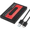 Ziyan Alloggiamento per hard disk da 2,5 pollici, USB 3.0/5 Gbps, alloggiamento SSD esterno senza attrezzi per SSD SATA da 2,5 pollici e HDD di altezza 9,5 mm/7 mm