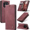 Azororo Cover per Xiaomi Poco M8 Pro 5G, Premium PU Pelle Custodia, Magnetica Carta Fessura Portafoglio Case, Flip Cavalletto Custodia per Xiaomi Poco M8 Pro - Vino Rosso