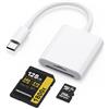 Wanme Lettore di schede di memoria SD 2.0, lettore di schede 3 in 1 USB-C a SD Micro SD MS CF, adattatore per iPad, iPhone 15, MacBook Pro/Air, Chromebook Samsung Galaxy S20/S21 (bianco-2in 1)