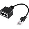 JeoPoom Ethernet RJ45 Divisore 17cm, RJ45 Connettori Splitter Ethernet Adattatore da 1 a 2 Connettore per Ethernet Cat5 / Cat5e / CAT6 / Cat7, per la Commutazione di Rete Tracomputer