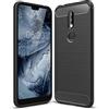 Cruzerlite Custodia per Nokia 7.1 Custodia, Carbon Fiber Shock Absorption Slim TPU Cover for Nokia 7.1 (2018) (Black)