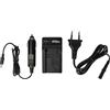 vhbw caricatore compatibile con Samsung VP-DC171W, VP-DC171, VP-DC165W, VP-DC163 camera - Stazione di carica + cavo auto, spia di carica, 8,4 V