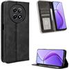 COMAKU Cover a Libro Realme 12 5G/ 12X 5G, Custodia a Portafoglio in Pelle con Supporto e Chiusura Magnetica Compatible per Realme 12 5G/ 12X 5G - Nero