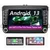 AWESAFE Autoradio Android 13 [2G+32GB] con CarPlay/Android Auto per VW Golf 5 6 Plus Polo Passat Tiguan Seat, Car Radio GPS Bluetooth WIFI FM RDS EQ Comandi al Volante