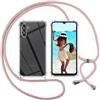 ISOI Cover con Cordino per Samsung Galaxy A13 5G, Custodia Trasparente con Collana Tracolla Laccio Collo Ultra Sottile Morbido TPU Silicone Antiurto AntiGraffio Case, Rosa